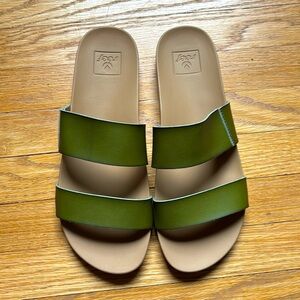 Reef Sage Green Cushion Vista Slide Sandals ~ Women's US 9/EUR 40